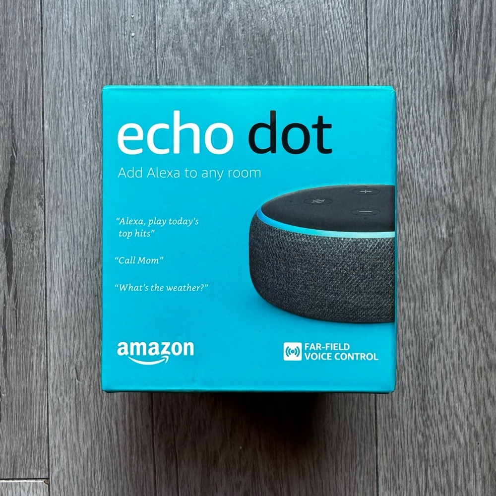 NEW AMAZON ECHO DOT CHARCOAL/BLK (3rd gen) SMART SPEAKER w/ALEXA FACTORY SEALED